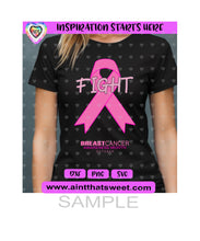 Fight Breast Cancer Awareness Month - October | Ribbon - Transparent PNG, SVG, DXF - Silhouette, Cricut, ScanNCut