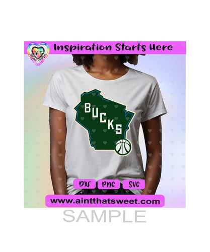 Bucks | Wisconsin | Basketball - Transparent PNG, SVG, DXF - Silhouette, Cricut, ScanNCut
