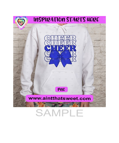 Cheer | Stacked | Bow - Transparent PNG, SVG, DXF - Silhouette, Cricut, ScanNCut