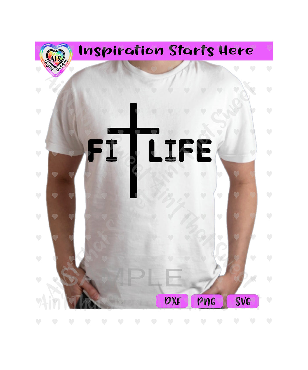 Fit Life Cross - Transparent PNG SVG DXF - Silhouette, Cricut, ScanNCut