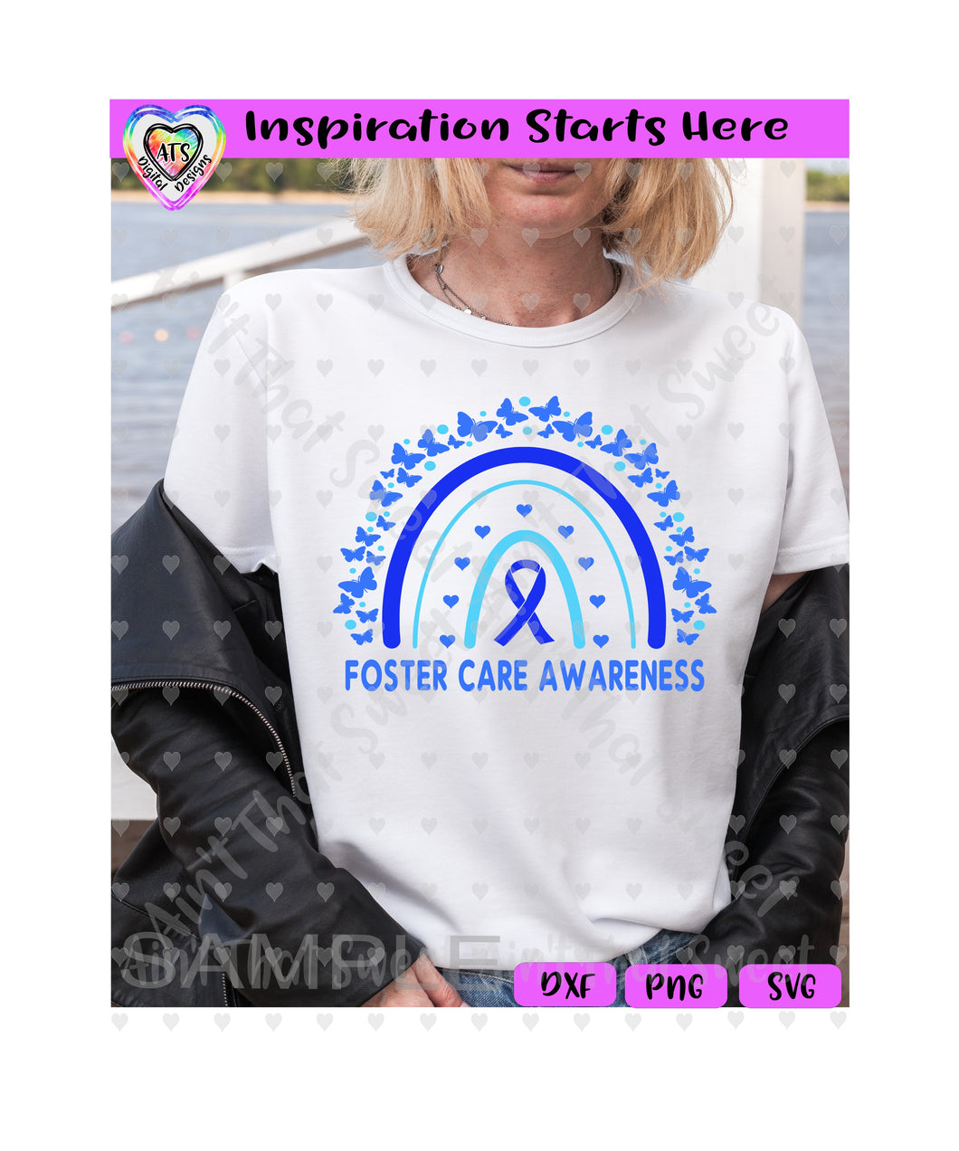 Foster Care Awareness | Arches | Butterflies | Ribbon | Hearts - Transparent PNG SVG DXF - Silhouette, Cricut, ScanNCut