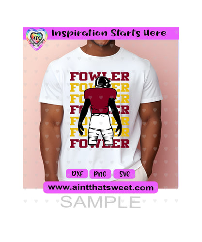 Fowler | Football Player - Transparent PNG, SVG, DXF - Silhouette, Cricut, ScanNCut
