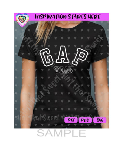 Gap Year (School) - Transparent PNG File Only - Silhouette, Cricut, ScanNCut