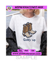 Giddy Up | Boots - Transparent PNG, SVG, DXF - Silhouette, Cricut, ScanNCut