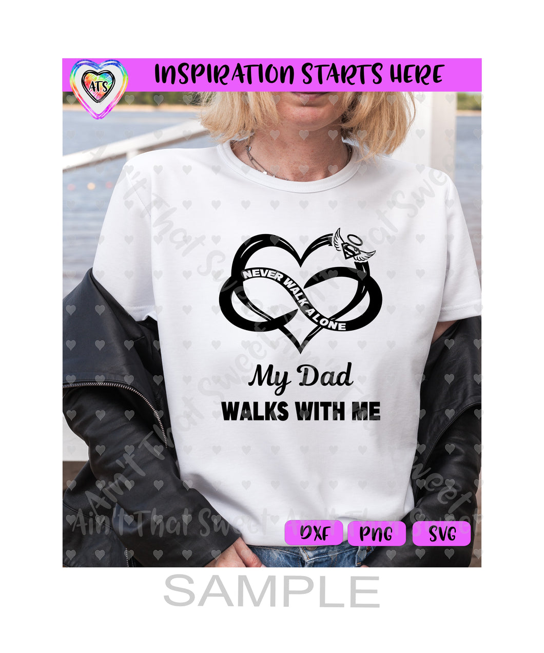 Never Walk Alone | My Dad Walks Walks With Me | Super S (Great For An Auto Decal) - Transparent PNG, SVG, DXF  - Silhouette, Cricut, Scan N Cut