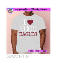 I "Heart" Love NCCU Eagles - Transparent PNG SVG DXF - Silhouette, Cricut, ScanNCut