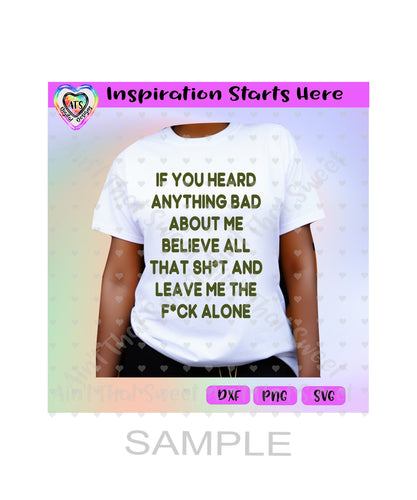 If You Heart Anything Bad About Me, vs2 ... - Transparent PNG, SVG, DXF - Silhouette, Cricut, ScanNCut