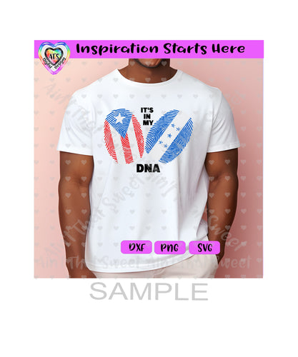 It's In My DNA | Puerto Rico | Honduras | Fingerprints | Flag Inspired - Transparent PNG, SVG, DXF - Silhouette, Cricut, ScanNCut