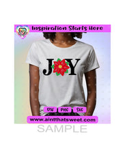 Joy | Poinsettia - Transparent PNG, SVG, DXF - Silhouette, Cricut, ScanNCut