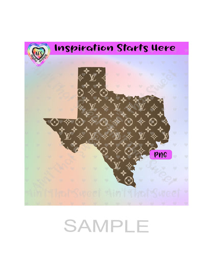 Texas (LV Pattern) - Transparent PNG File Only - Silhouette, Cricut, ScanNCut