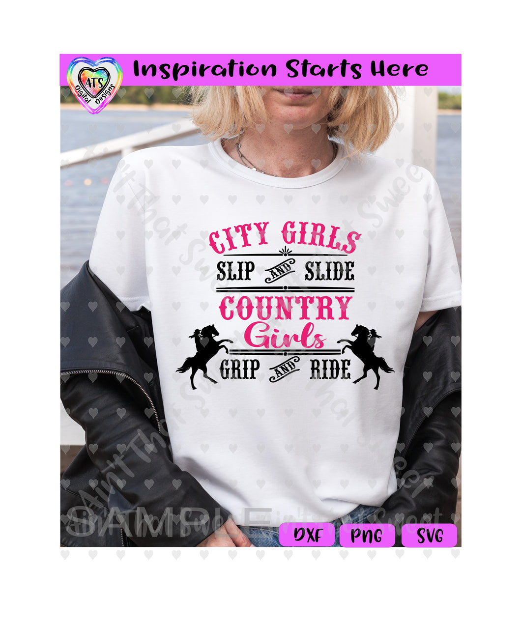 City Girls Slip and Slide Country Girls Grip and Ride - Transparent PNG SVG DXF - Silhouette, Cricut, ScanNCut