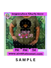 Living My Best Life | Curly Hair - Transparent PNG, SVG, DXF - Silhouette, Cricut, Scan N Cut