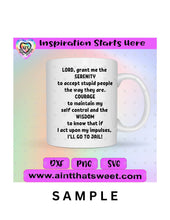 Lord Grant Me Serenity Courage Wisdom-(funny) - Transparent PNG, SVG, DXF - Silhouette, Cricut, ScanNCut