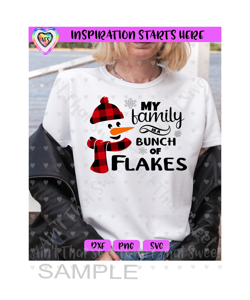 My Family Is A Bunch Of Flakes - Snowman - Transparent PNG SVG DXF - Silhouette, Cricut, ScanNCut