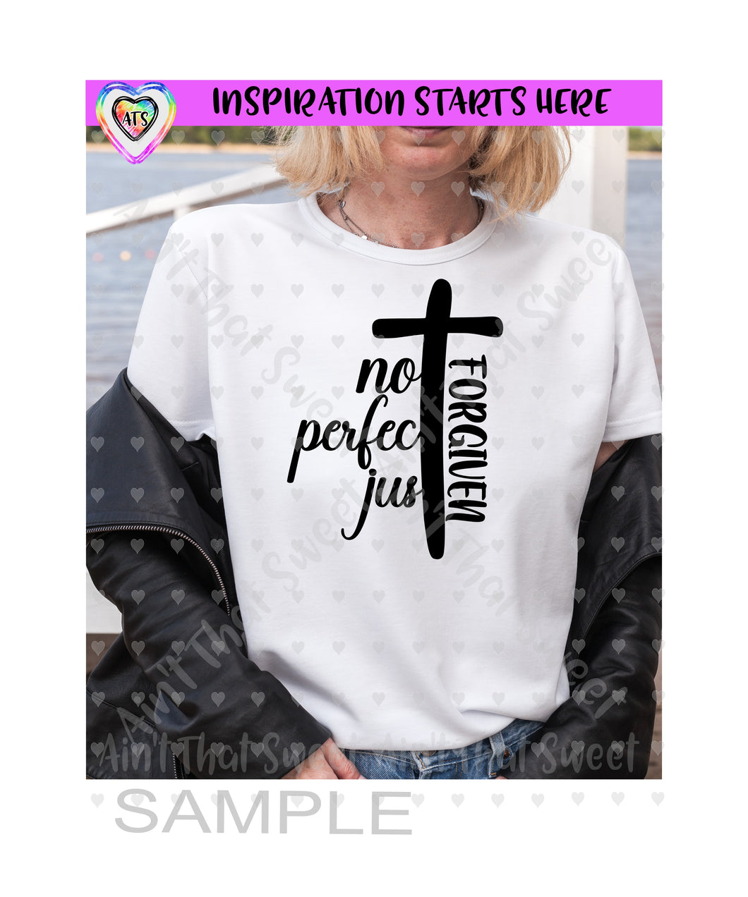 Not Perfect Just Forgiven | Cross - Transparent PNG SVG DXF - Silhouette, Cricut, ScanNCut