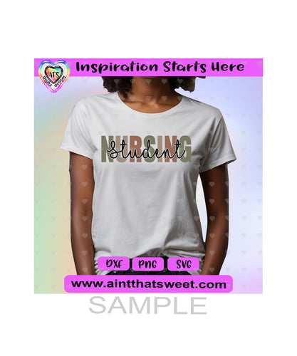 Nursing Student - Transparent PNG, SVG, DXF - Silhouette, Cricut, ScanNCut