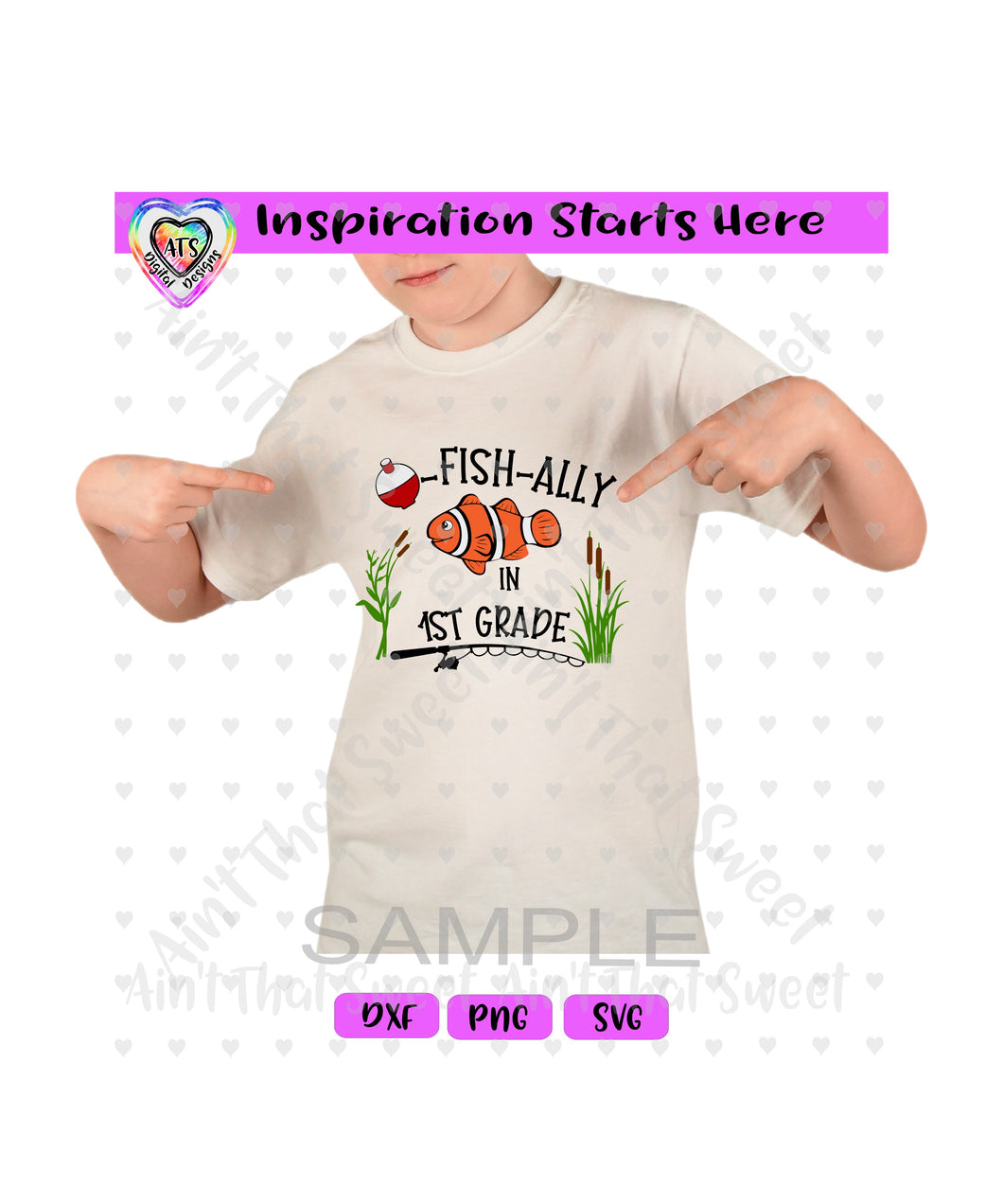 O-Fish-Ally In First Grade - Transparent PNG SVG DXF - Silhouette, Cricut, ScanNCut