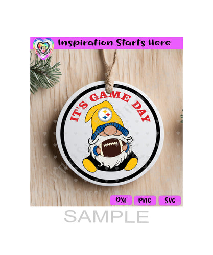 Football Gnome | Pittsburgh | Great For Ornament, Sign or on a Shirt - Transparent PNG SVG DXF - Silhouette, Cricut, ScanNCut