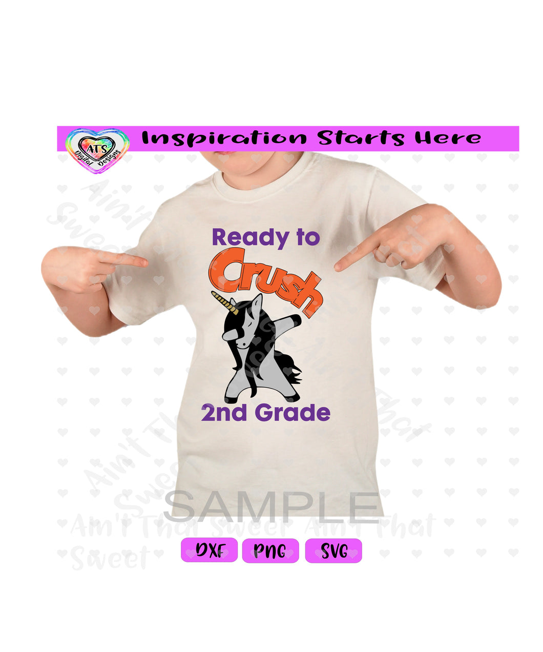 Ready To Crush 2nd Grade | Unicorn Dabbing, VS2 - Transparent PNG SVG DXF - Silhouette, Cricut, ScanNCut