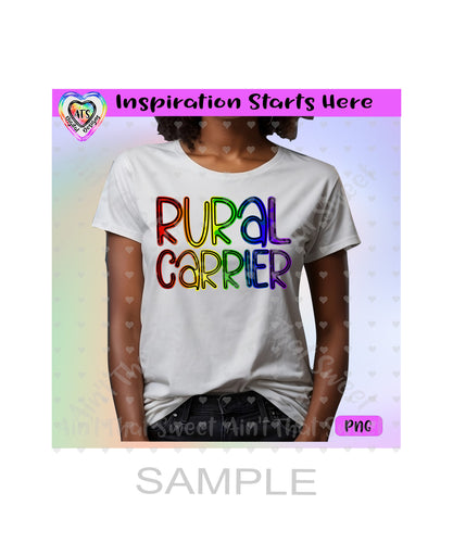 Rural Carrier | Cow Pattern | Rainbow Colors - Transparent PNG File Only - Silhouette, Cricut, ScanNCut