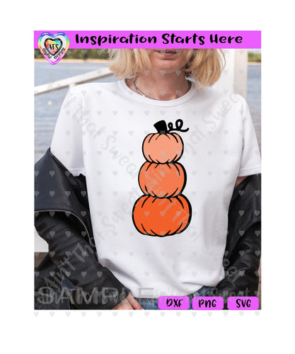 Stacked Pumpkins - Transparent PNG SVG DXF - Silhouette, Cricut, ScanNCut