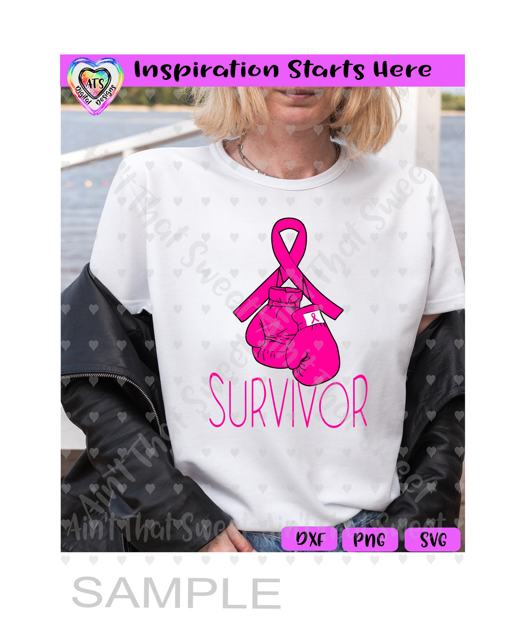 Survivor | Boxing Gloves | Pink Awareness Ribbon | Breast Cancer Awareness - Transparent PNG SVG DXF - Silhouette, Cricut, ScanNCut