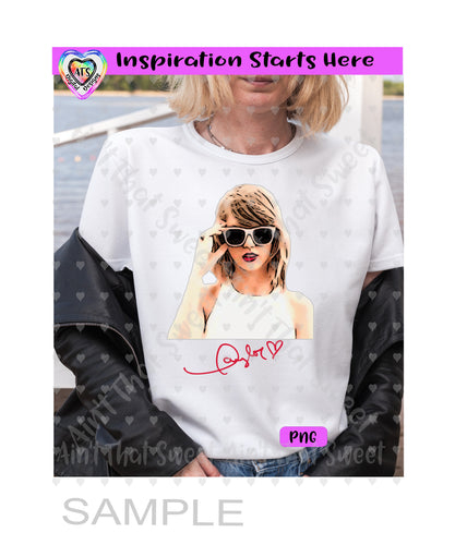 Taylor Swift Inspired | Sunglasses - Transparent PNG File Only - Silhouette, Cricut, ScanNCut