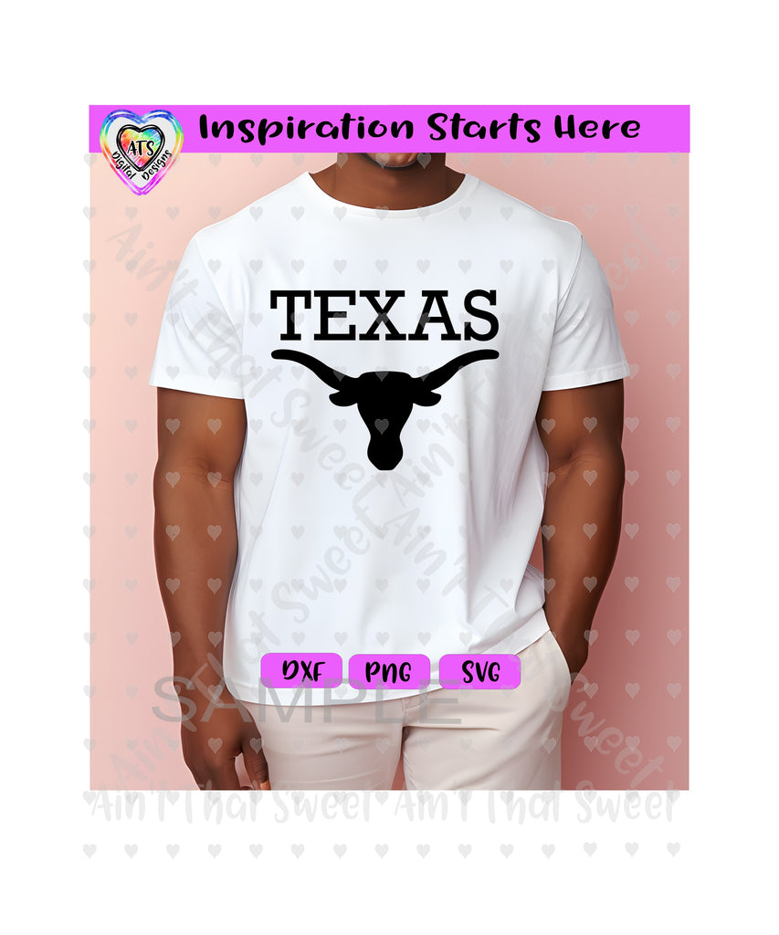 Texas Longhorn - Transparent PNG SVG DXF - Silhouette, Cricut, ScanNCu ...