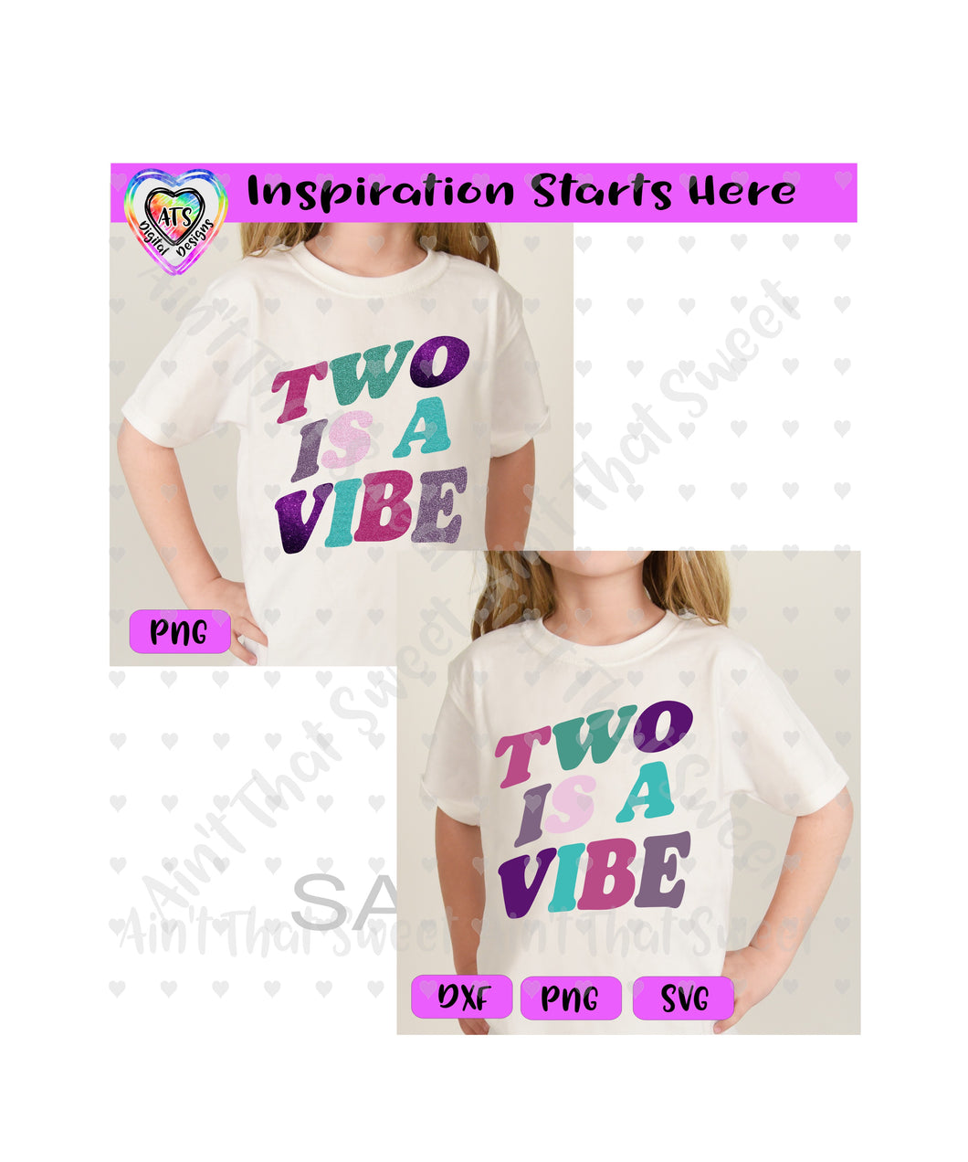 Two Is A Vibe - Transparent PNG SVG DXF - Silhouette, Cricut, ScanNCut