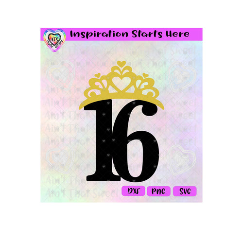 16 | Crown - Transparent PNG, SVG, DXF - Silhouette, Cricut, Scan N Cut