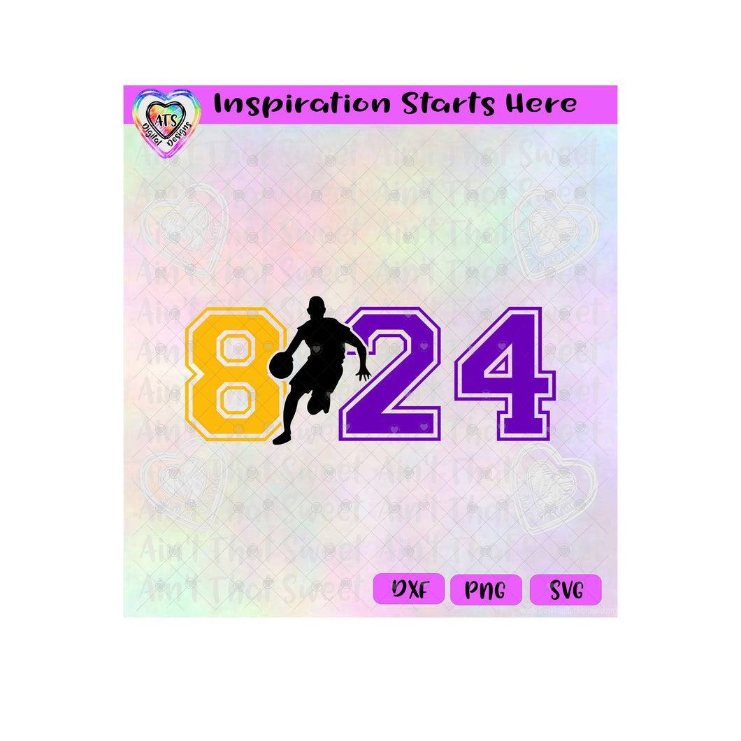 8 24 Jersey Numbers | LA Colors | KB | Transparent PNG, SVG, DXF  - Silhouette, Cricut, Scan N Cut