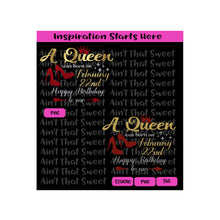 A Queen Was Born February 22 | Happy Birthday To Me | High Heels Arrow Crown - Transparent PNG, SVG  - Silhouette, Cricut, Scan N Cut