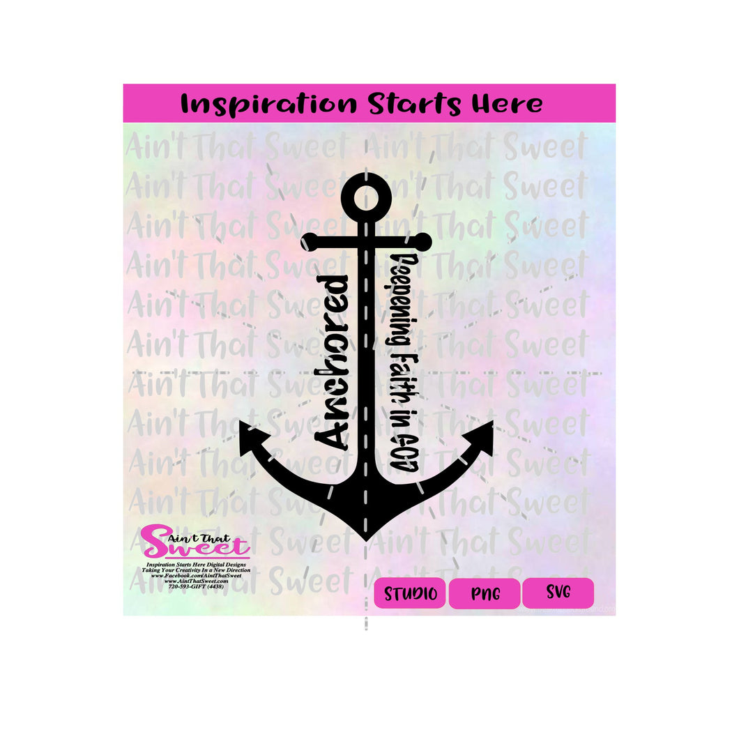 Anchored - Deepening Faith In God | Anchor  - Transparent PNG, SVG  - Silhouette, Cricut, Scan N Cut