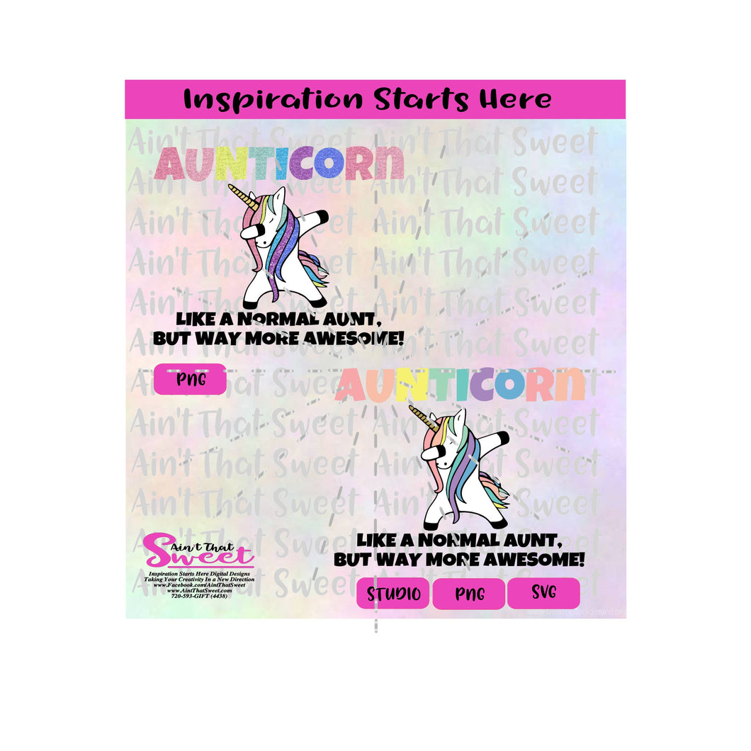 Aunticorn Like a Normal Aunt But Way More Awesome, Colorful Unicorn | Pastel Colors - Transparent PNG, SVG  - Silhouette, Cricut, Scan N Cut