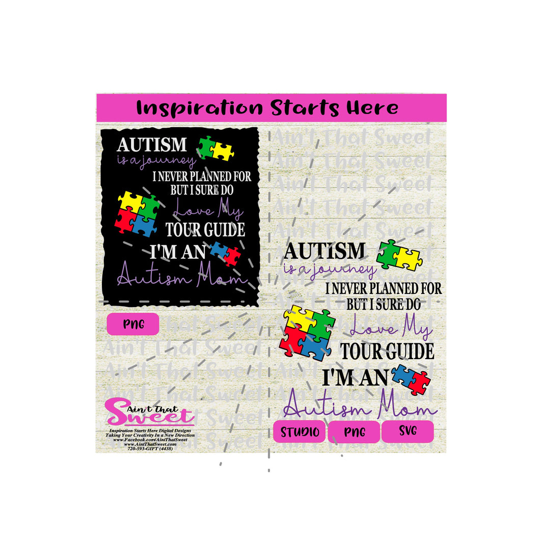 Autism Is A Journey, Love My Tour Guide, I'm An Autism Mom- Transparent PNG, SVG  - Silhouette, Cricut, Scan N Cut