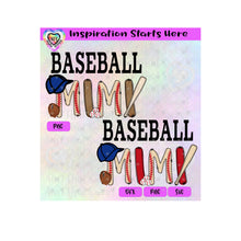 Baseball Mimi | Hat | Bat | Balls - Transparent PNG SVG DXF - Silhouette, Cricut, ScanNCut