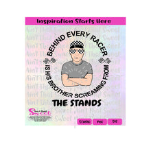 Behind Every Racer Is His Brother Screaming From The Stands | Man in Hat | Racing Flags - Transparent PNG, SVG  - Silhouette, Cricut, Scan N Cut