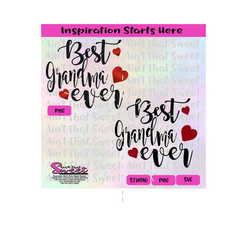 Best Grandma Ever | Hearts - Transparent PNG, SVG  - Silhouette, Cricut, Scan N Cut