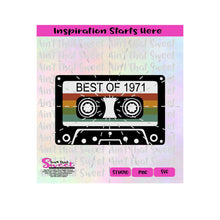 Best of 1971 Cassette Tape (Solid Background) - Transparent PNG, SVG  - Silhouette, Cricut, Scan N Cut
