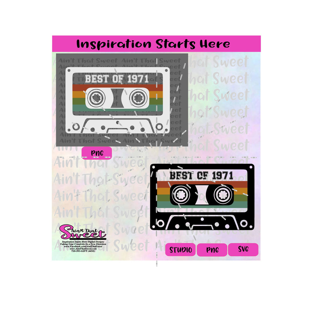 Best of 1971 Cassette Tape (Transparent Background) - Transparent PNG, SVG  - Silhouette, Cricut, Scan N Cut
