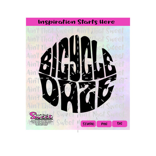 Bicycle Daze - Transparent PNG, SVG  - Silhouette, Cricut, Scan N Cut