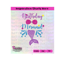 Birthday Mermaid | Tail | Stars | Water Splash -Transparent PNG, SVG  - Silhouette, Cricut, Scan N Cut