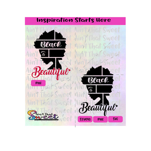 Black Is Beautiful | Silhouette Face | Side Profile  - Transparent PNG, SVG  - Silhouette, Cricut, Scan N Cut