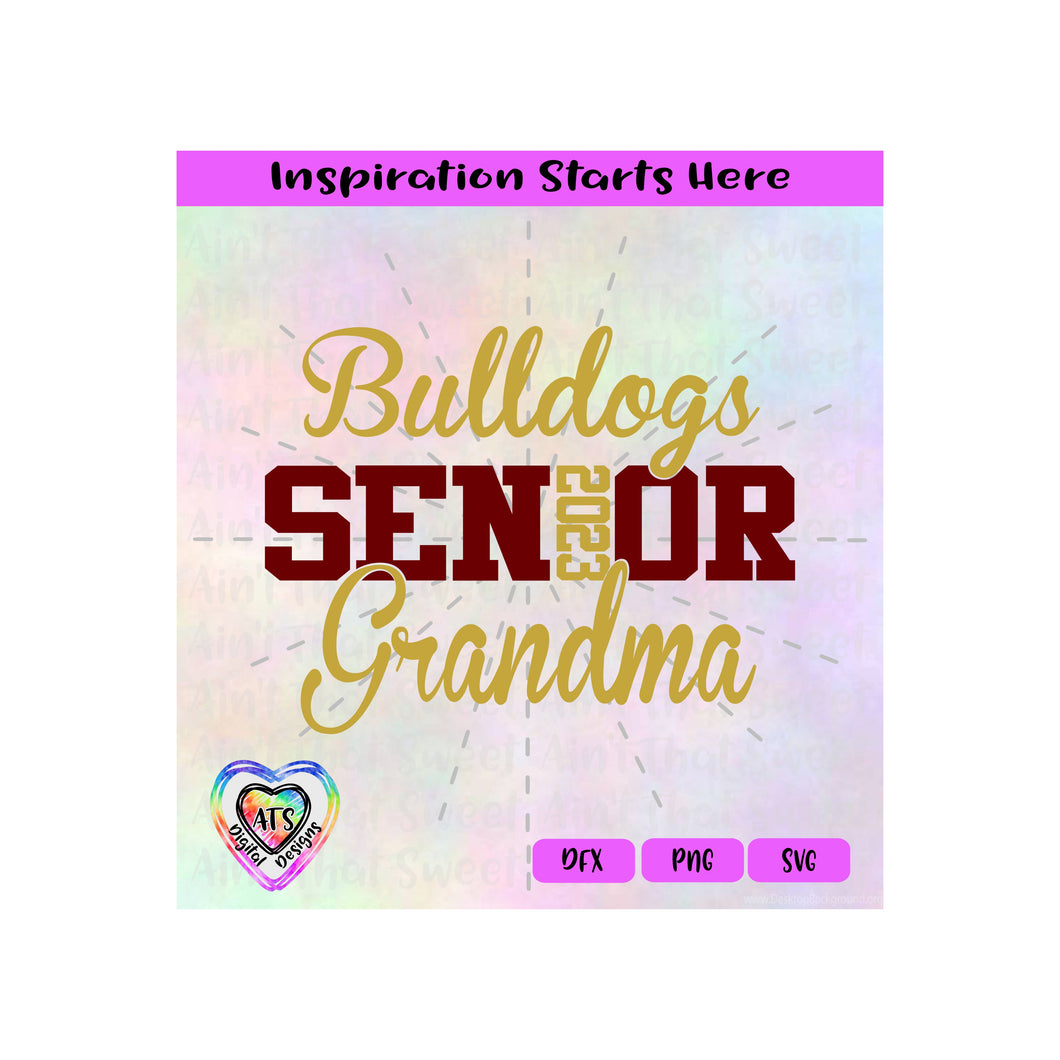 Bulldogs Senior Grandma | 2023 - Transparent PNG SVG DXF - Silhouette, Cricut, ScanNCut