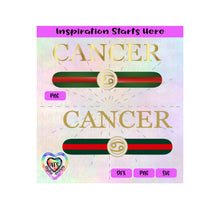 Cancer | Horoscope | Red and Green Stripes and 69 - Transparent PNG SVG DXF  - Silhouette, Cricut, Scan N Cut
