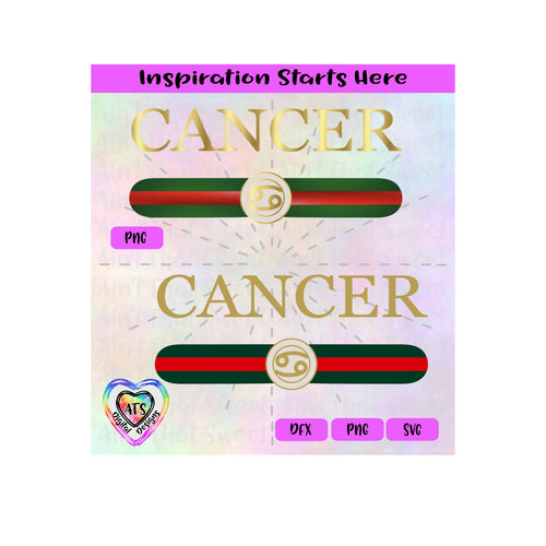 Cancer | Horoscope | Red and Green Stripes and 69 - Transparent PNG SVG DXF  - Silhouette, Cricut, Scan N Cut