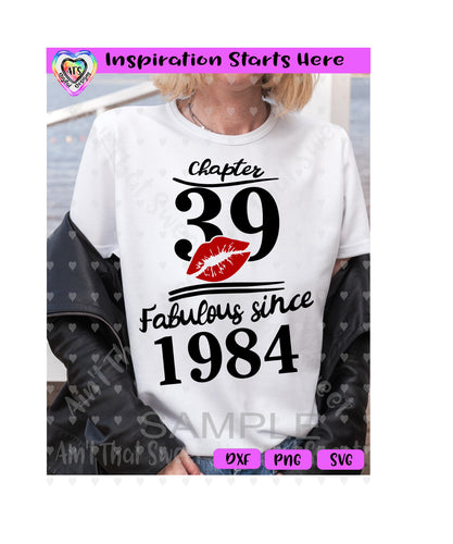 Chapter 39 | Fabulous Since 1984 | Lips (Based On 2023) - Transparent PNG SVG  DXF - Silhouette, Cricut, ScanNCut