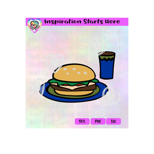 Cheeseburger | Soda - Transparent PNG SVG DXF - Silhouette, Cricut, ScanNCut