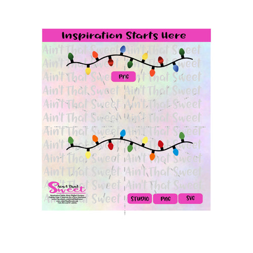 Christmas Lights | Strand of Christmas Lights - Transparent PNG, SVG  - Silhouette, Cricut, Scan N Cut