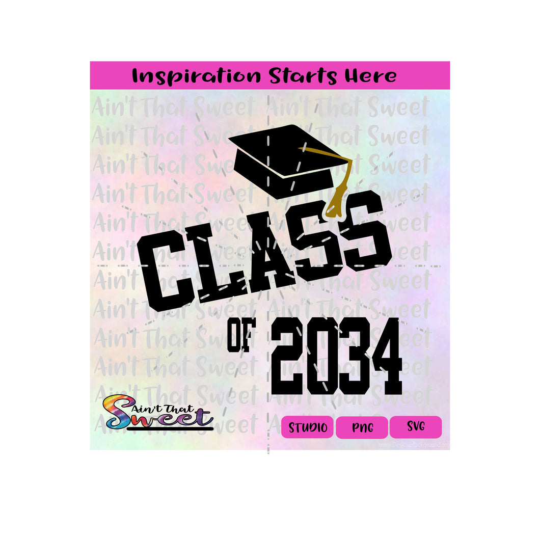 Class Of 2034 - Transparent PNG, SVG  - Silhouette, Cricut, Scan N Cut